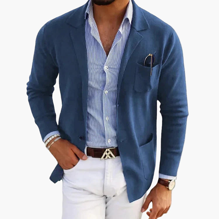 Maßgeschneiderter Herrenblazer mit Ein-Knopf-Verschluss - J&B - 1 - Atelier-Zofia