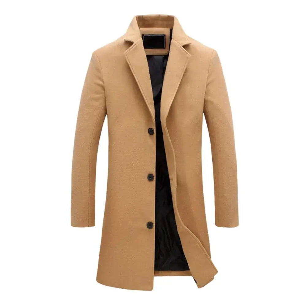 Stilvoller Herren-Wintermantel mit taillierter Passform, fallendem Revers und Knopfverschluss - J&B - 2 - Atelier-Zofia