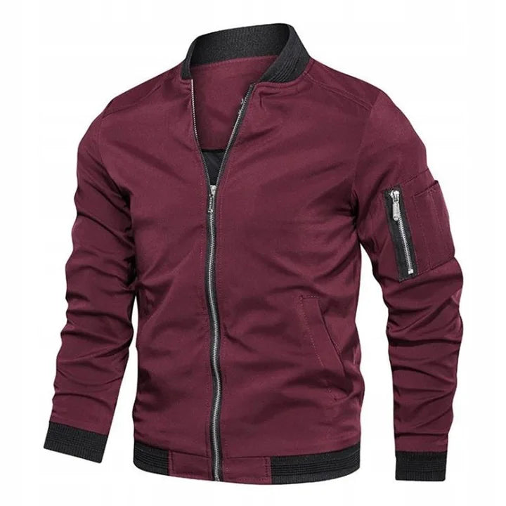 Schlanke Herren-Bomberjacke mit Reißverschluss - J&B - 3 - Atelier-Zofia
