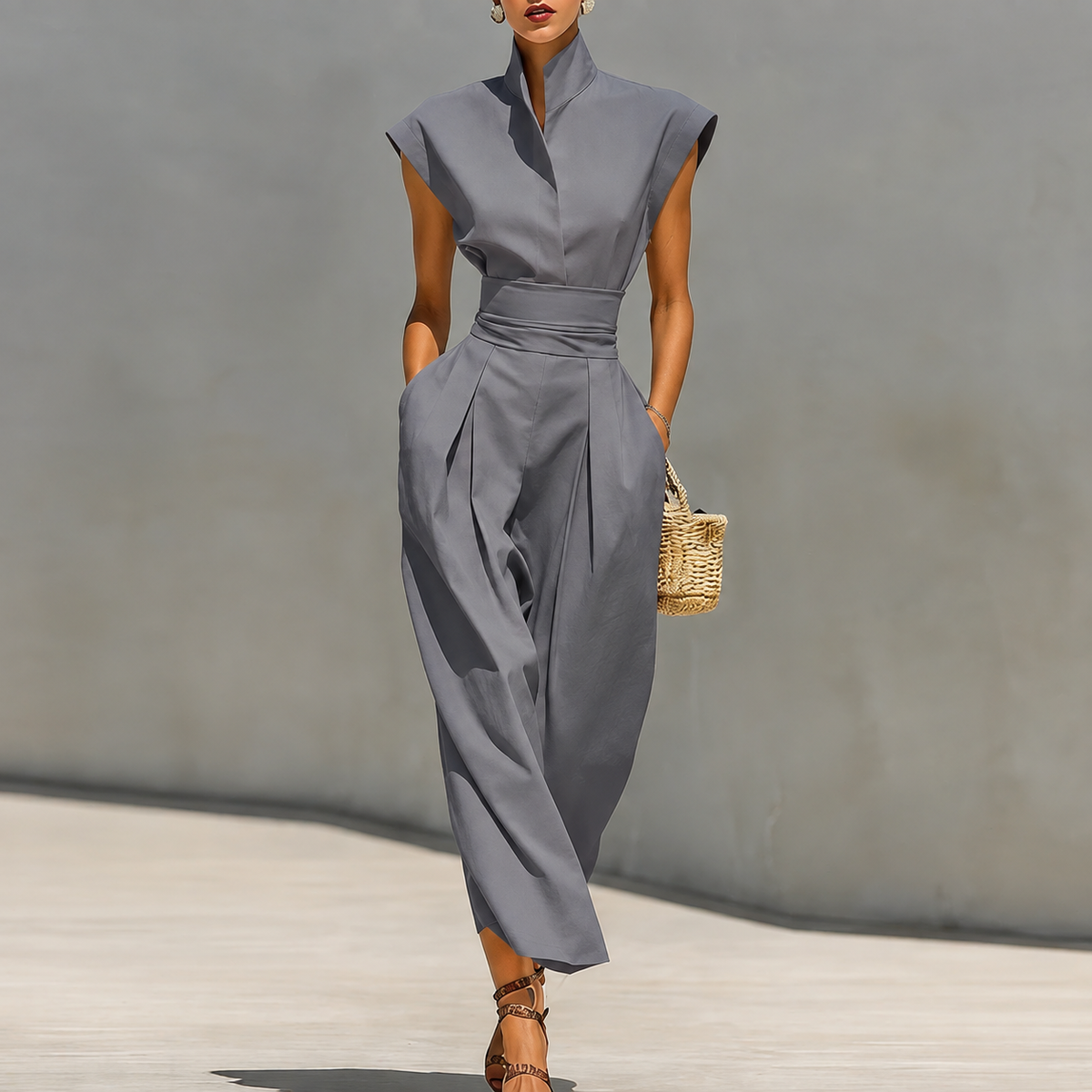Schickes Midi-Kleid für Damen mit Falten-Detail | A&Z