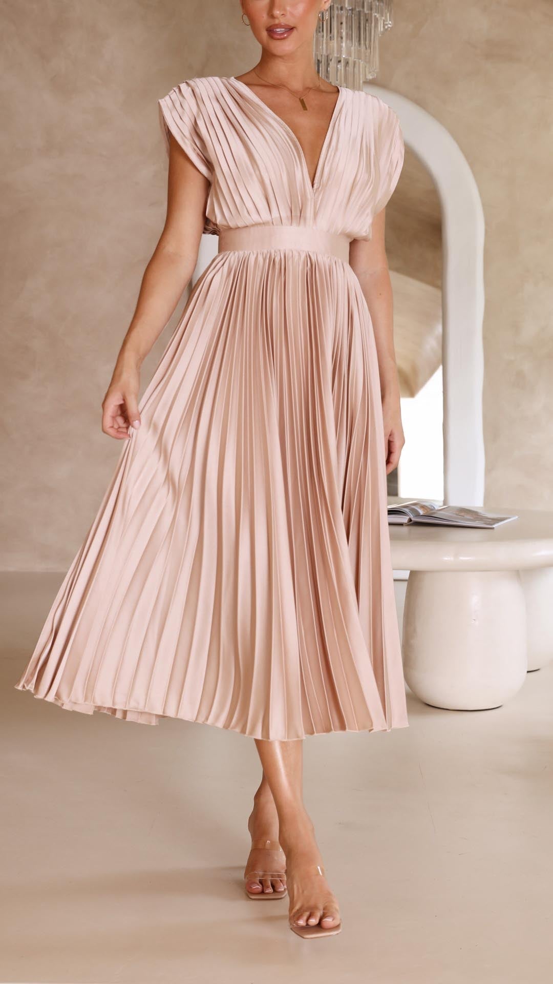 Paula – Women Pleated Maxi Dress - Image 8