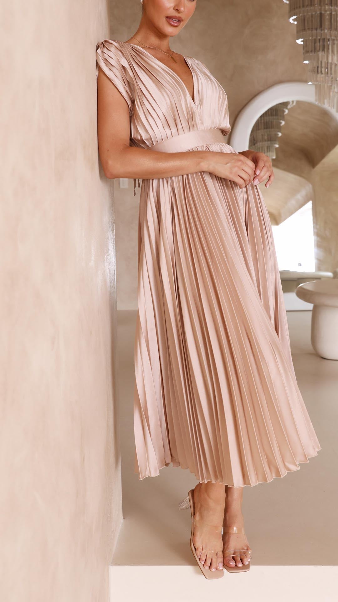 Paula – Women Pleated Maxi Dress - Image 10