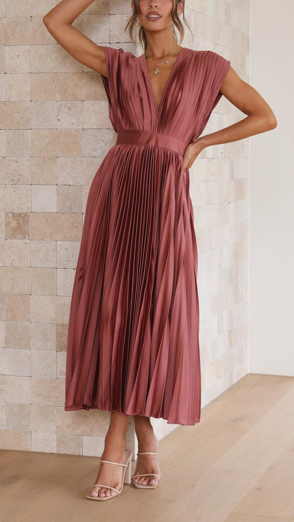 Paula – Women Pleated Maxi Dress - Image 2