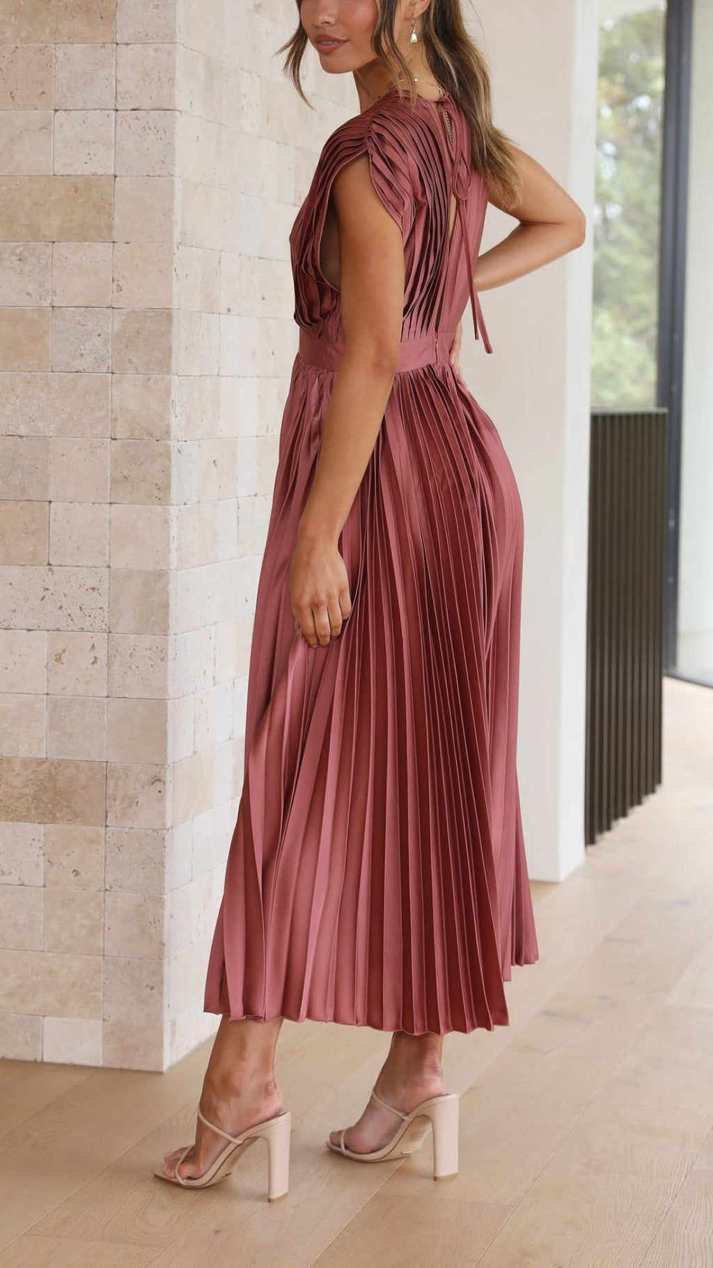 Paula – Women Pleated Maxi Dress - Image 4