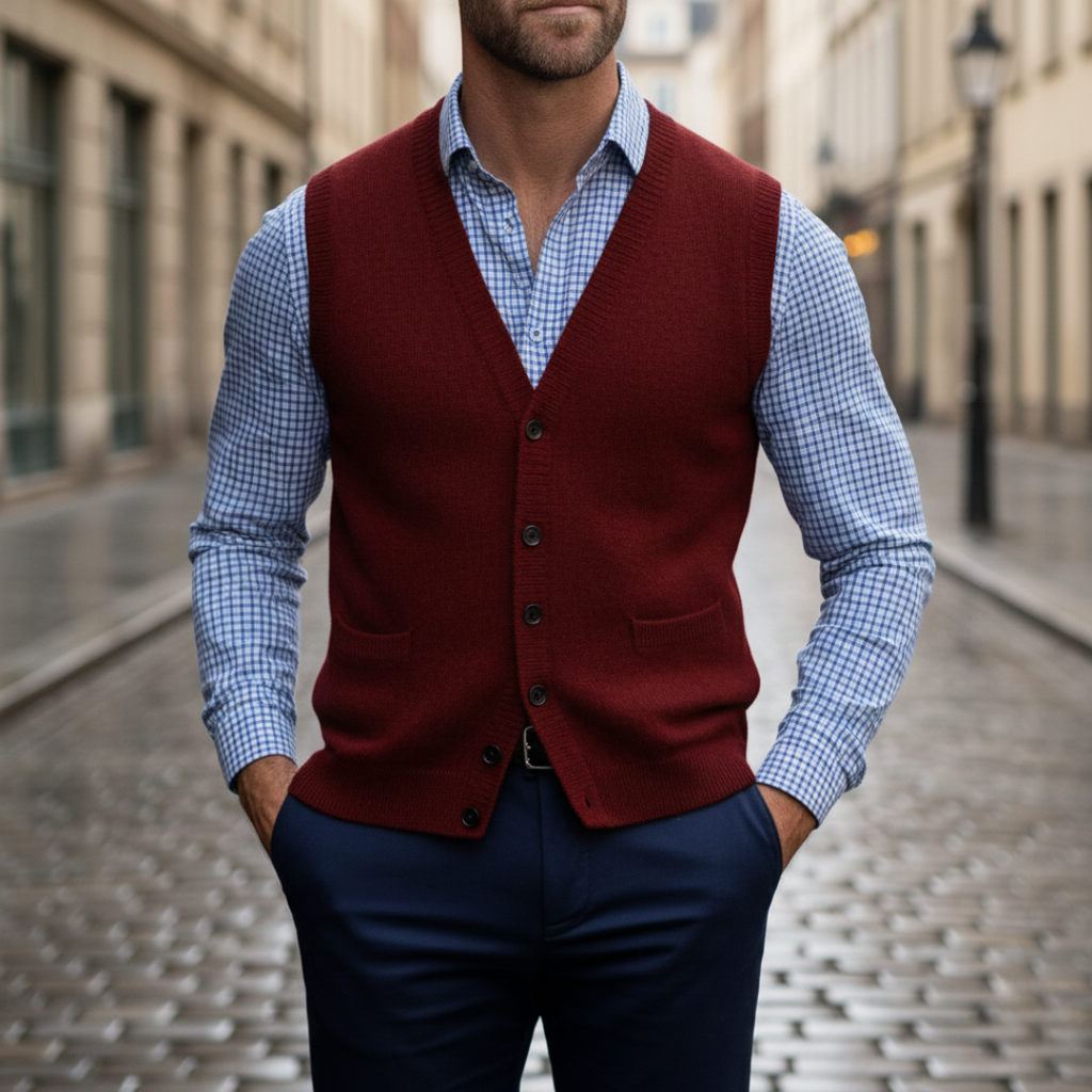 Walter – Stylish Knit Buttoned Vest for Men - Image 6