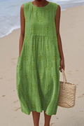 Thea – Women Sleeveless with Embroidery Dress - Image 1