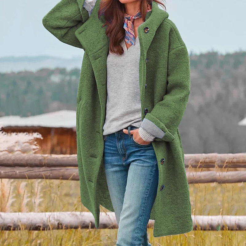 Stylischer Damen Wintermantel mit Kapuze - J&B - 1 - Atelier-Zofia