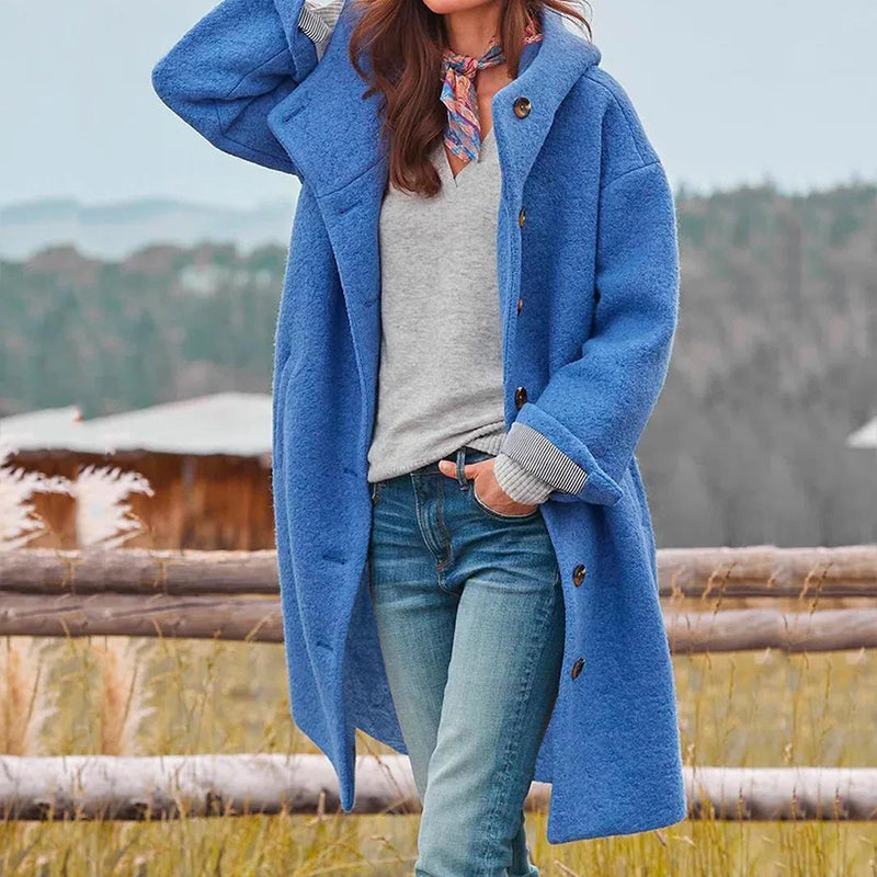 Stylischer Damen Wintermantel mit Kapuze - J&B - 2 - Atelier-Zofia