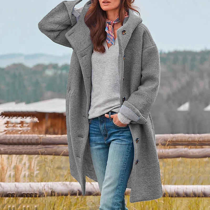 Stylischer Damen Wintermantel mit Kapuze - J&B - 4 - Atelier-Zofia