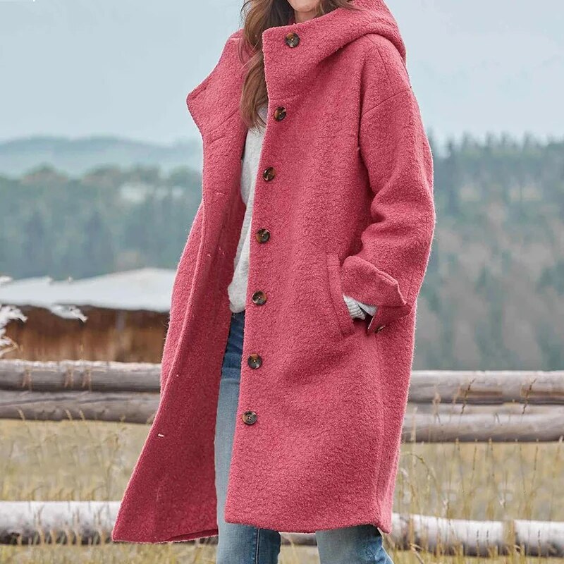 Stylischer Damen Wintermantel mit Kapuze - J&B - 5 - Atelier-Zofia