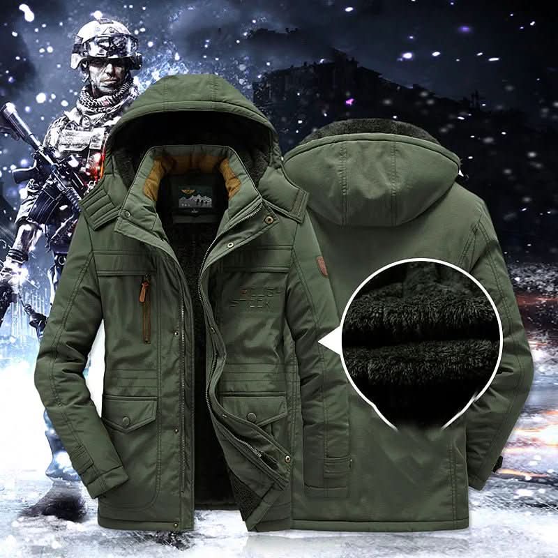 Herren Winterjacke mit Fleece-Futter und Abnehmbarer Kapuze - J&B - 1 - Atelier-Zofia