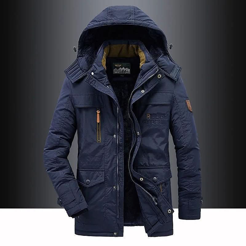 Herren Winterjacke mit Fleece-Futter und Abnehmbarer Kapuze - J&B - 4 - Atelier-Zofia