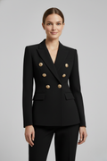 Eleganter Damenblazer mit doppelter Knopfdetails und goldenen Akzenten - J&B - 1 - Atelier-Zofia