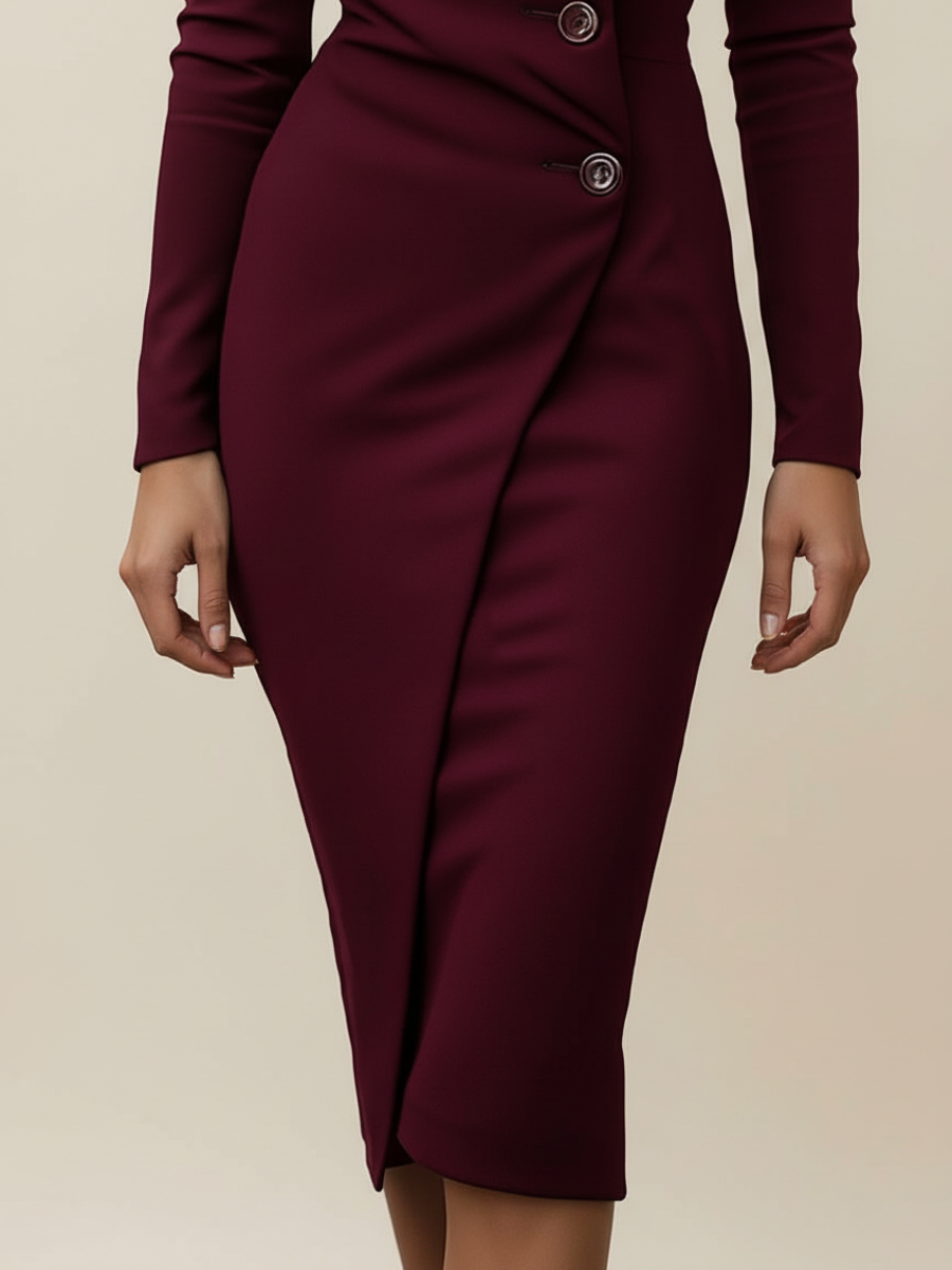 Josefine – Women  Spring Button Detail Midi Dress - Image 5