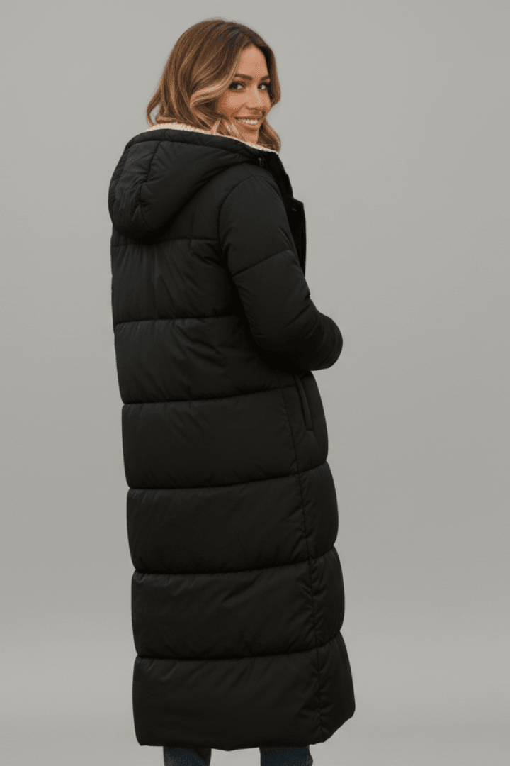 Damen Daunenmantel mit Kapuze und kuscheligem Innenfutter - J&B - 10 - Atelier-Zofia