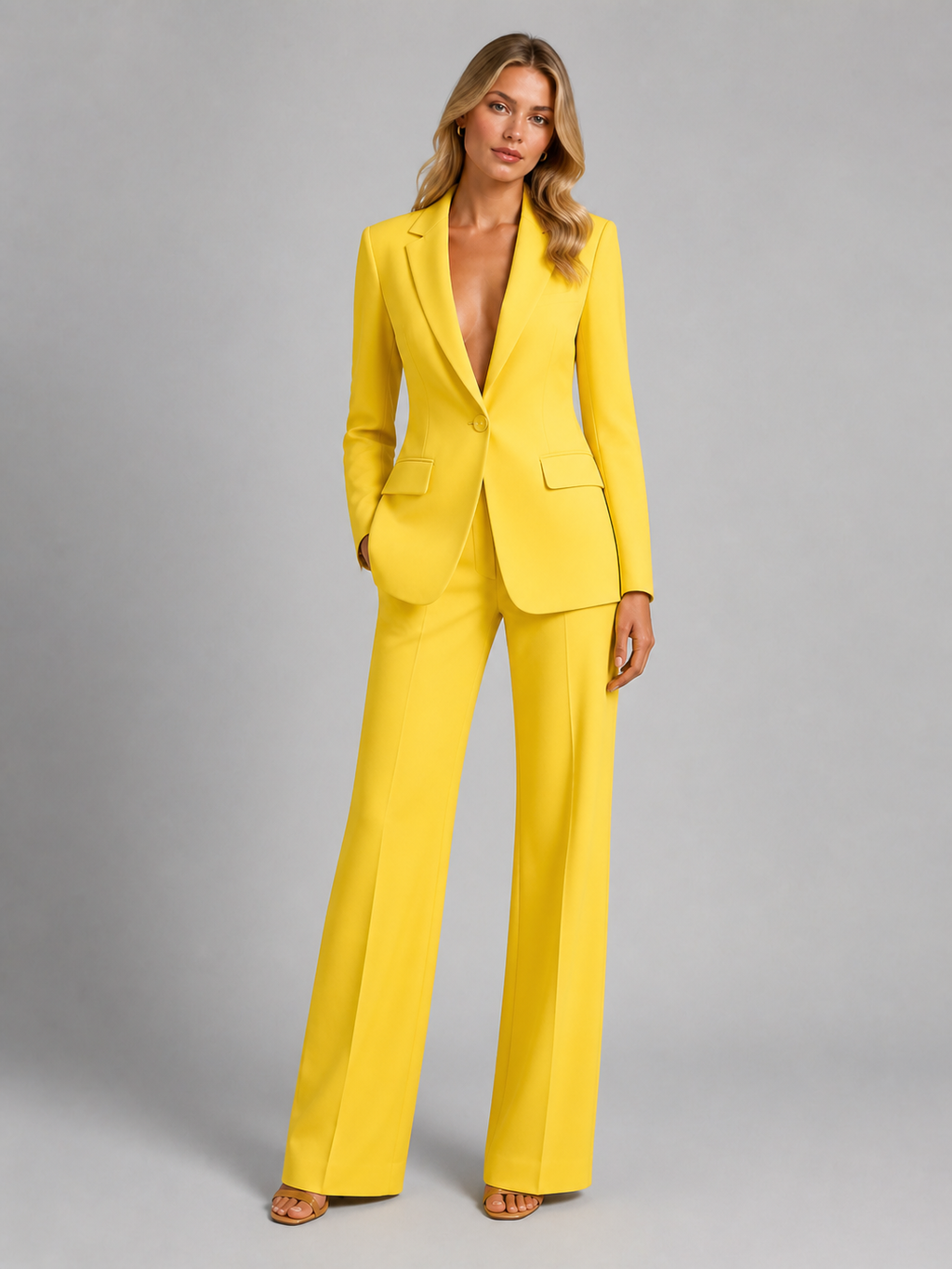 Elegantes Damenoutfit: Figurbetonter Blazer und lockere Hose - J&B - 4 - Atelier-Zofia