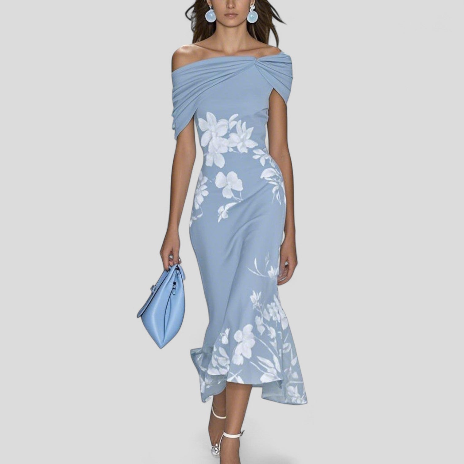 Kirsten – Women  Off-Shoulder Ruffle Hem Dress - Image 2