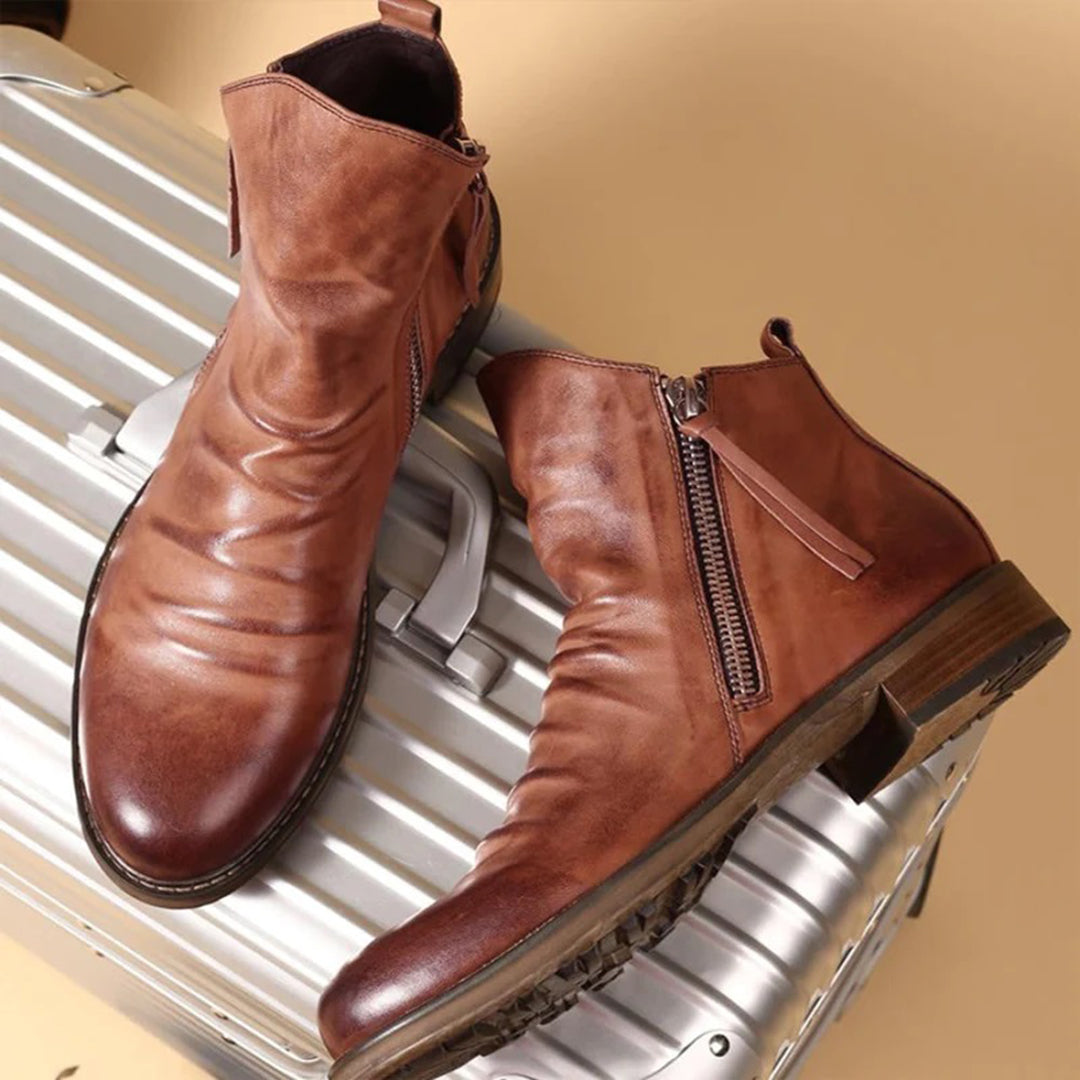 Elegante Herren Stiefeletten mit praktischem Reißverschluss - J&B - 1 - Atelier-Zofia