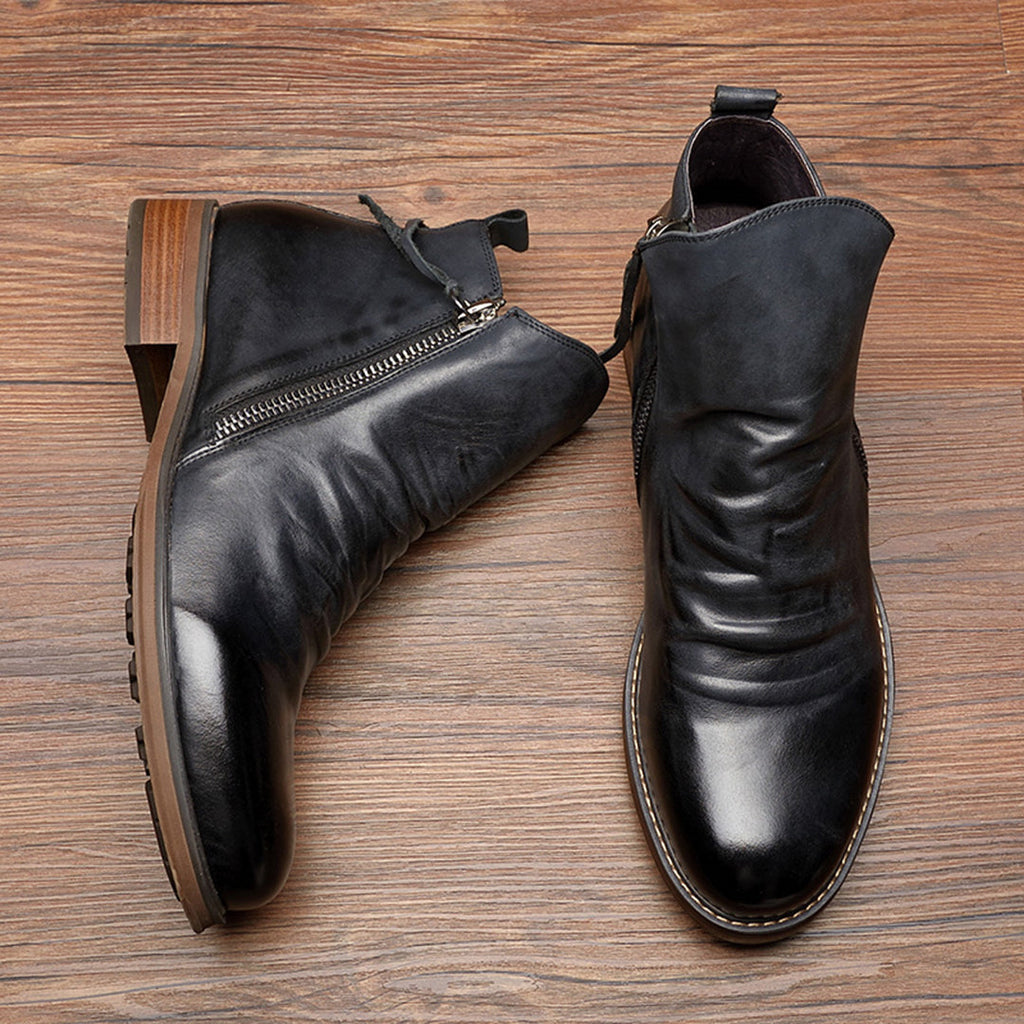 Elegante Herren Stiefeletten mit praktischem Reißverschluss - J&B - 2 - Atelier-Zofia