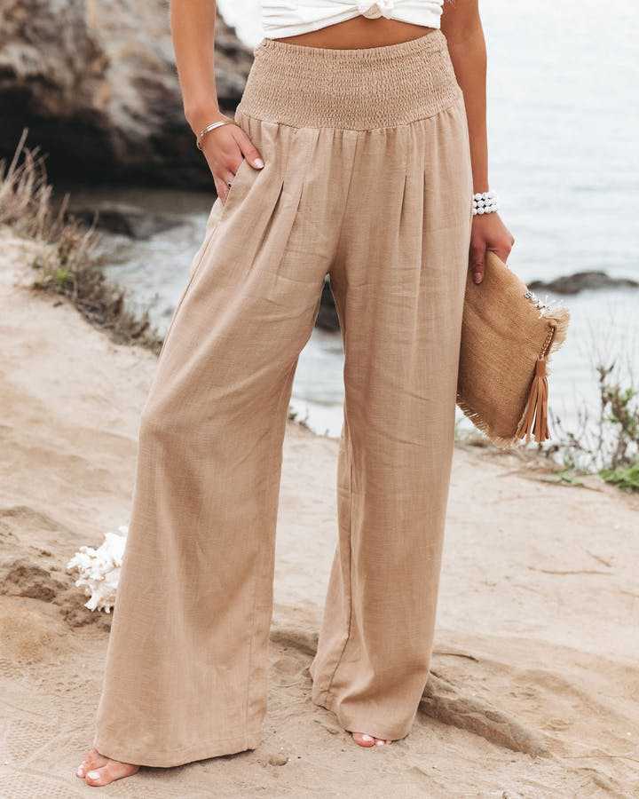 Alina – Women Wide Leg Summer Trousers - Image 1