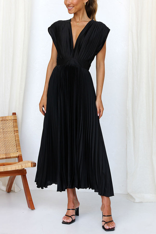 Mia – Women Satin Pleated Maxi Dress - Image 15