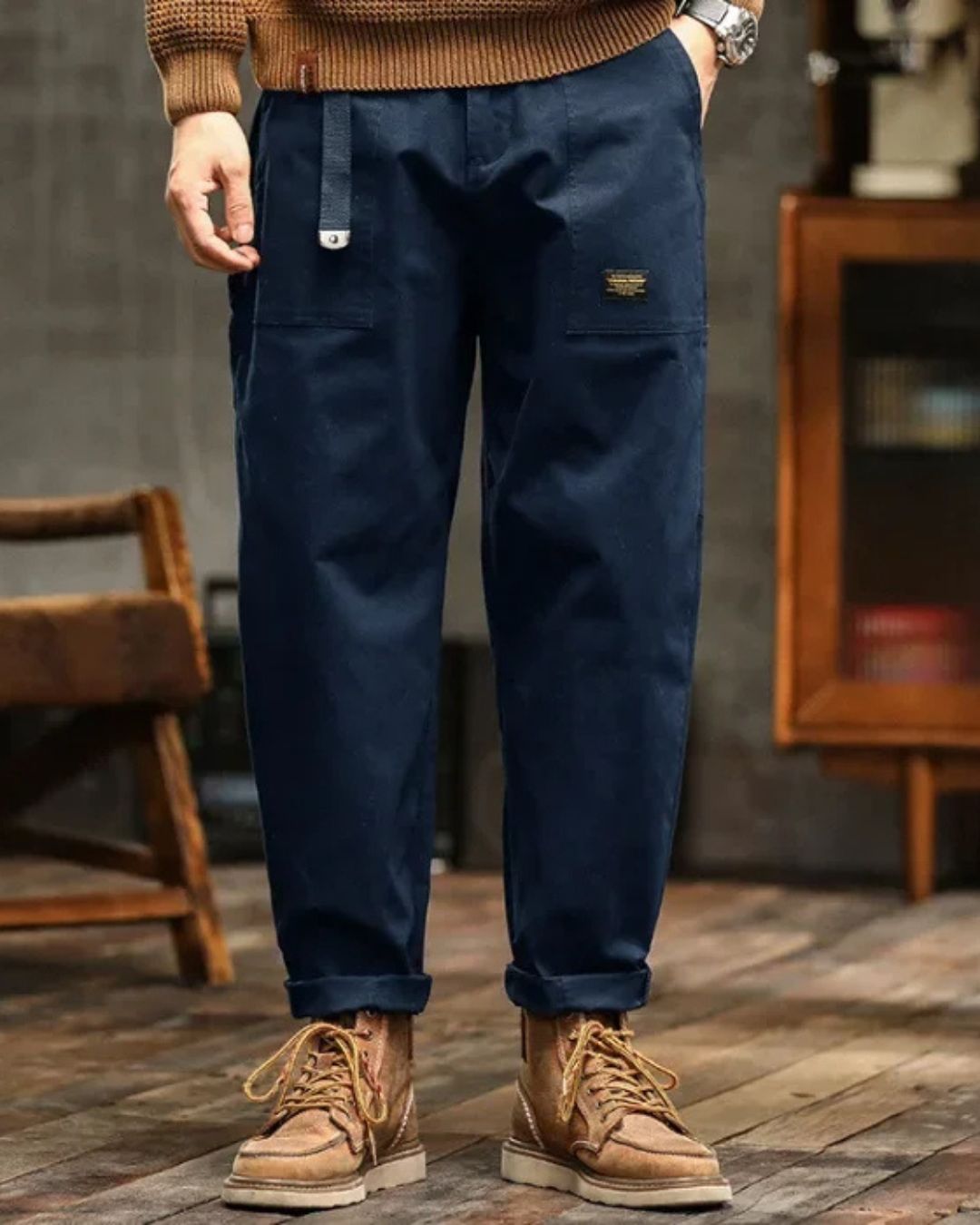 Samuel – Men's Rugged Cargo Trousers with Pocket Panels - Image 7
