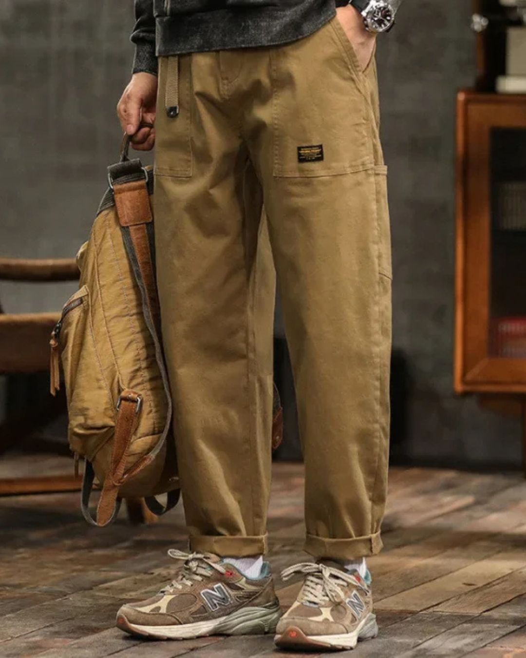 Samuel – Men's Rugged Cargo Trousers with Pocket Panels - Image 3