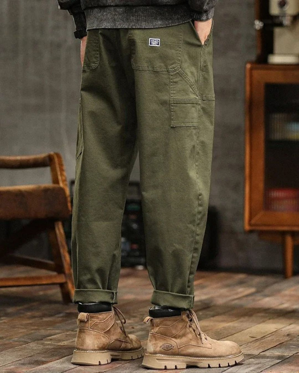 Samuel – Men's Rugged Cargo Trousers with Pocket Panels - Image 2