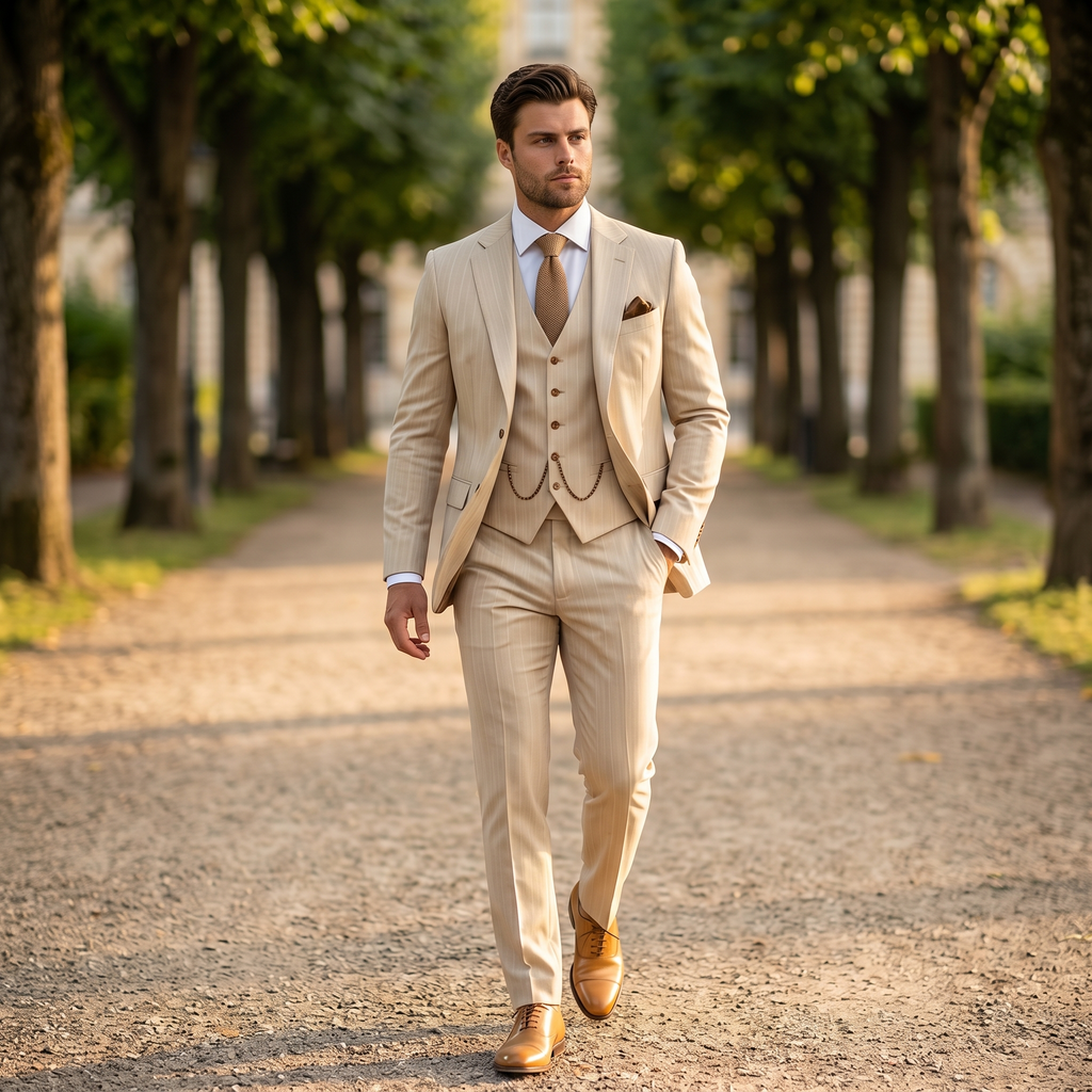 Karl – Eleganter dreiteiliger Frühlingsanzug für Herren