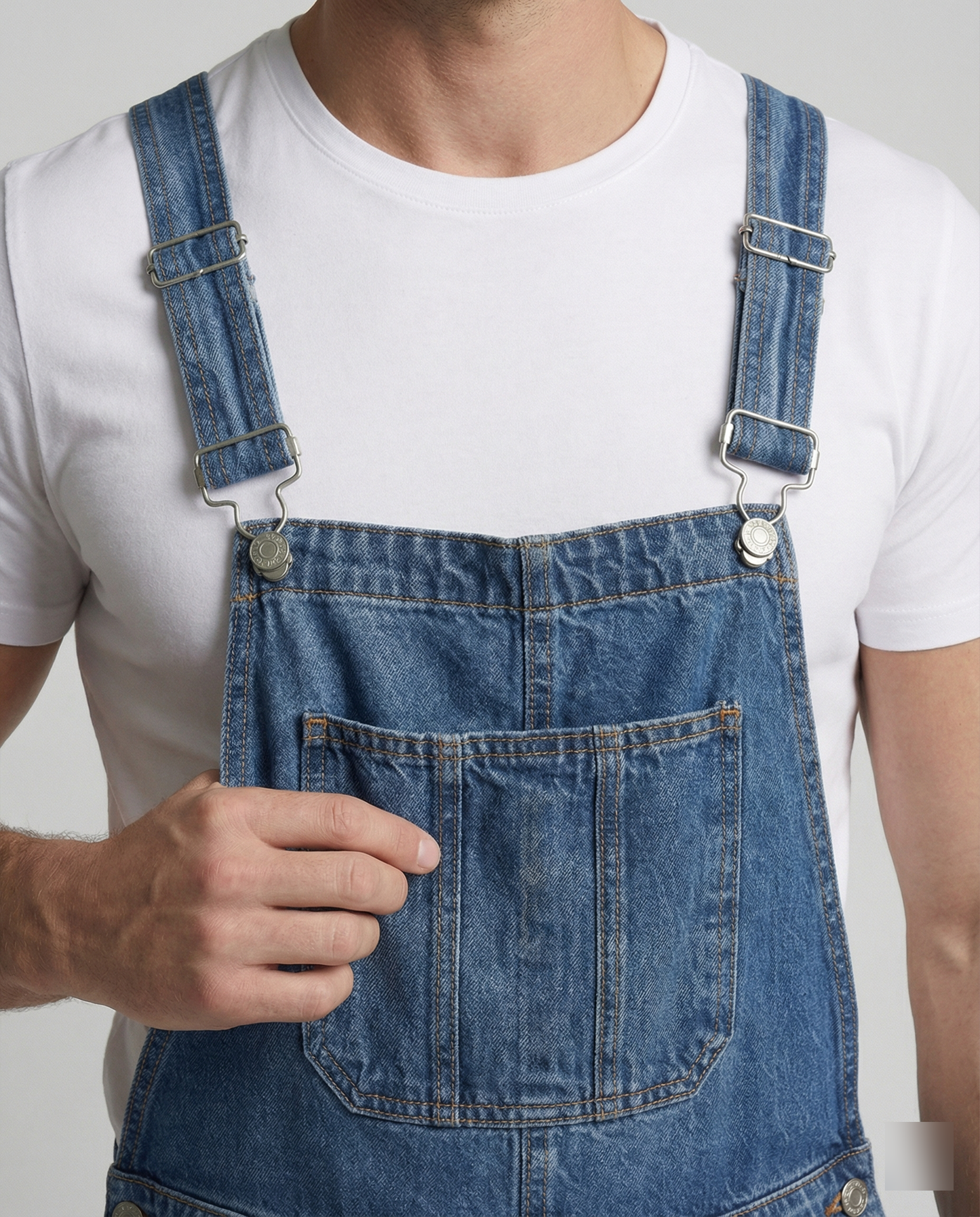 Jonas – Herren Robuste Denim-Latzhose mit Verstellbaren Trägern