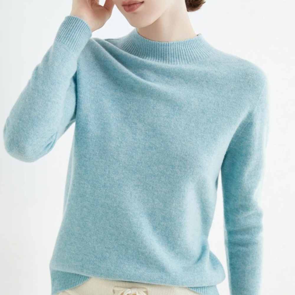 Damenpullover – Eleganter Strick mit hohem Kragen von J&B - 2 - Atelier-Zofia