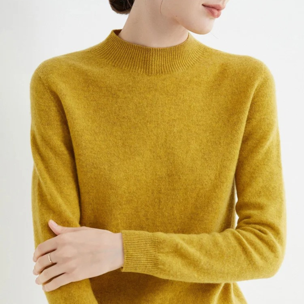 Damenpullover – Eleganter Strick mit hohem Kragen von J&B - 4 - Atelier-Zofia