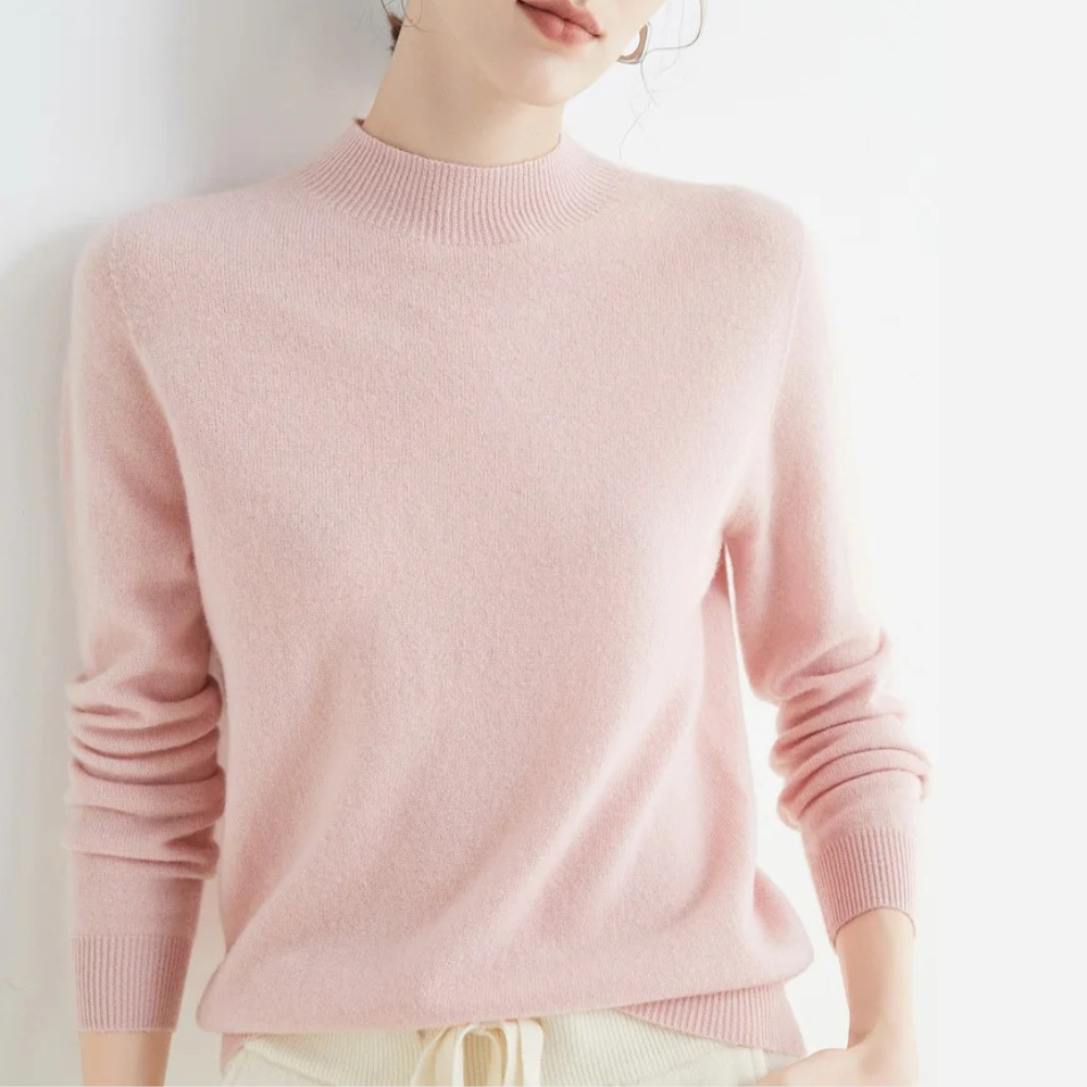 Damenpullover – Eleganter Strick mit hohem Kragen von J&B - 3 - Atelier-Zofia