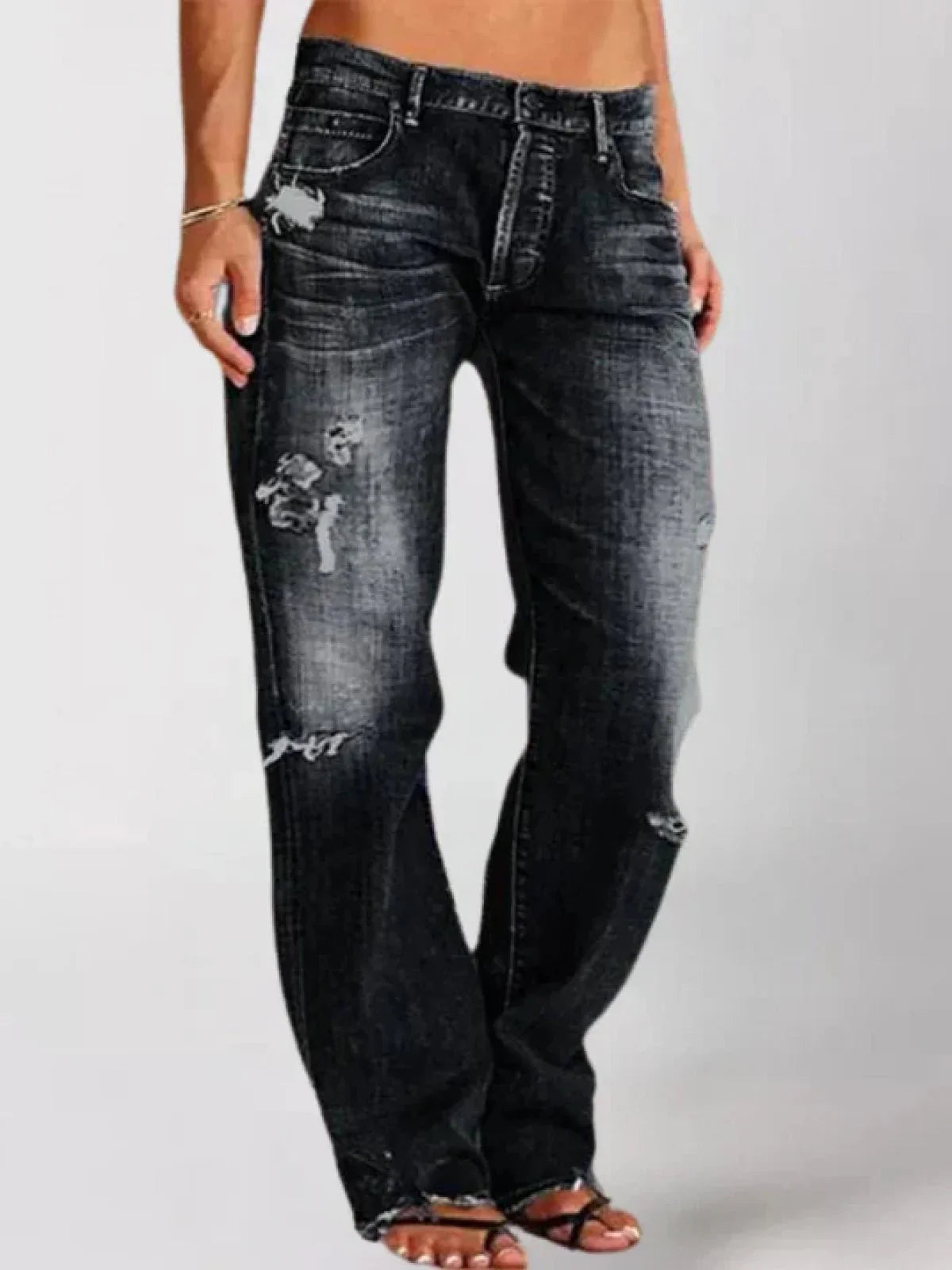 Megan – Stylish Ripped Denim Trousers for Women - Image 3