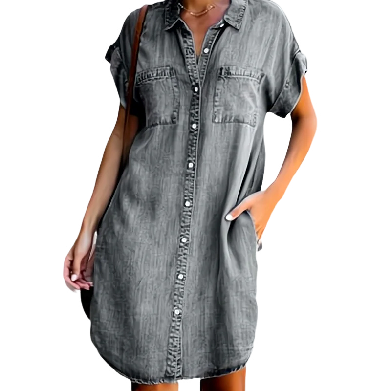 Sophie – Effortless Denim Shirt Dress - Image 2
