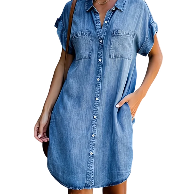 Sophie – Effortless Denim Shirt Dress - Image 1
