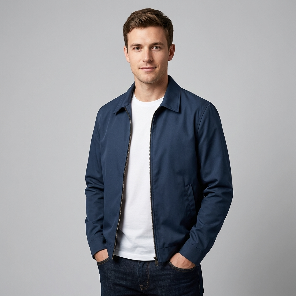 Moderne Slim-Fit Herrenjacke mit Reißverschluss - J&B - 4 - Atelier-Zofia