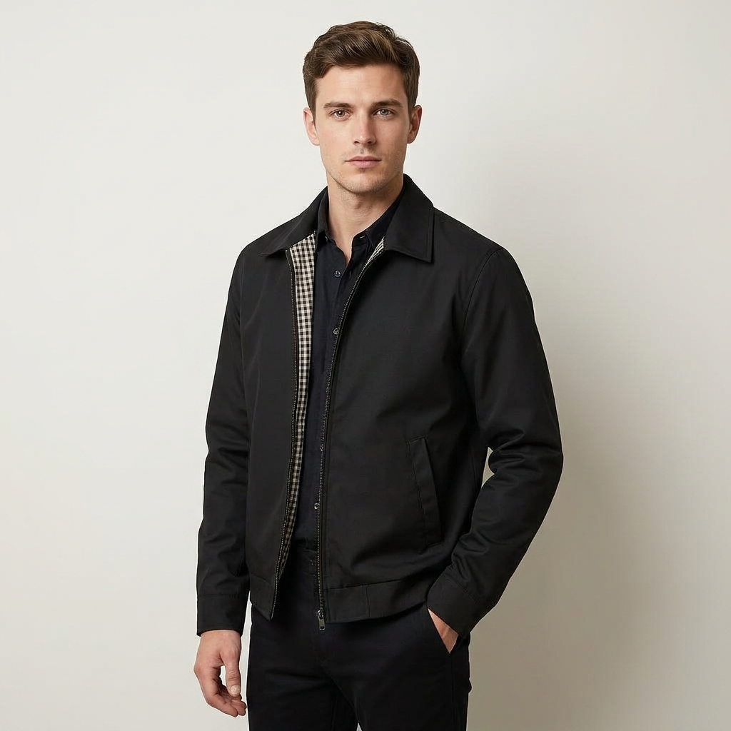 Moderne Slim-Fit Herrenjacke mit Reißverschluss - J&B - 6 - Atelier-Zofia