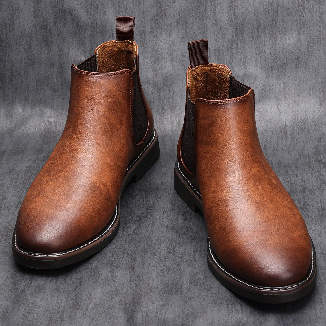 Herren Chelsea Boots in Braun mit bequemen elastischen Einsätzen - J&B - 6 - Atelier-Zofia