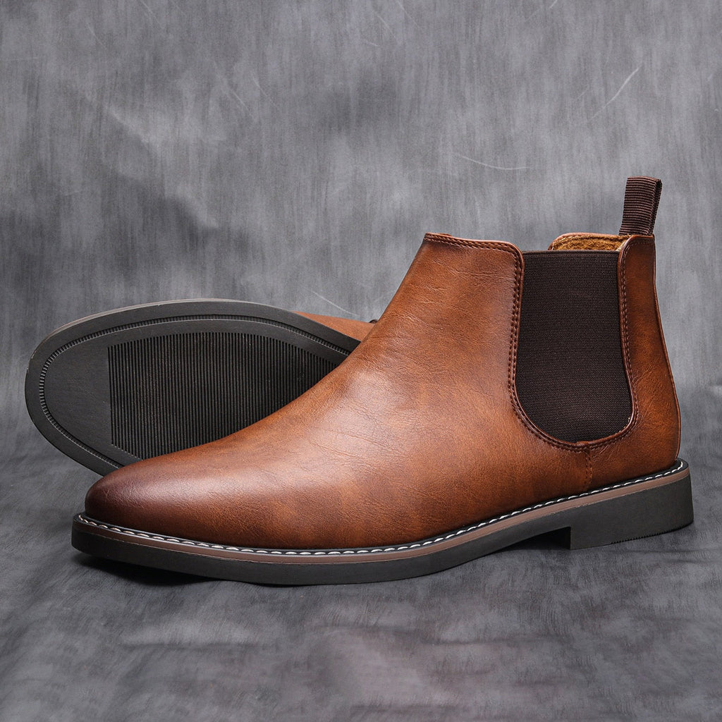 Herren Chelsea Boots in Braun mit bequemen elastischen Einsätzen - J&B - 7 - Atelier-Zofia