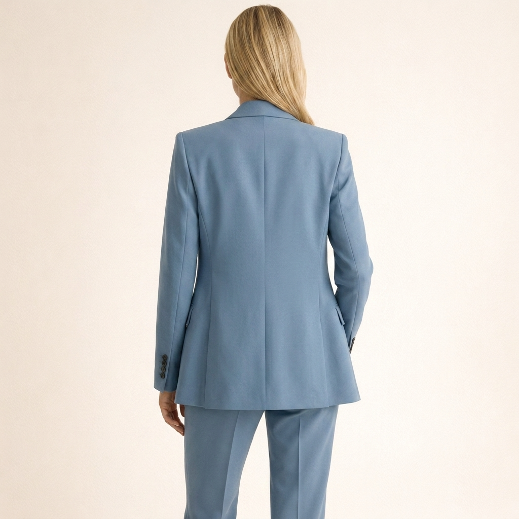 Two-Piece Set Women's Tailored Blazer and Wide-Leg Trousers - Image 12