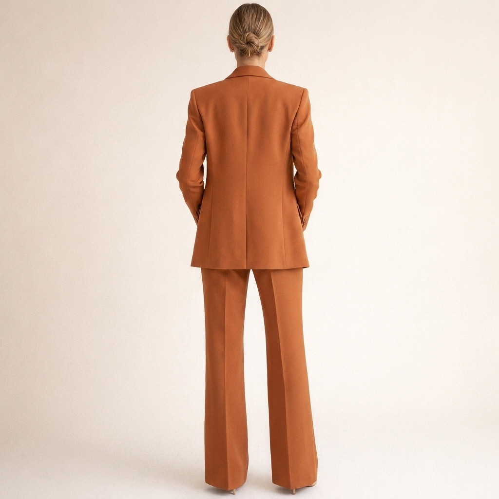 Two-Piece Set Women's Tailored Blazer and Wide-Leg Trousers - Image 17