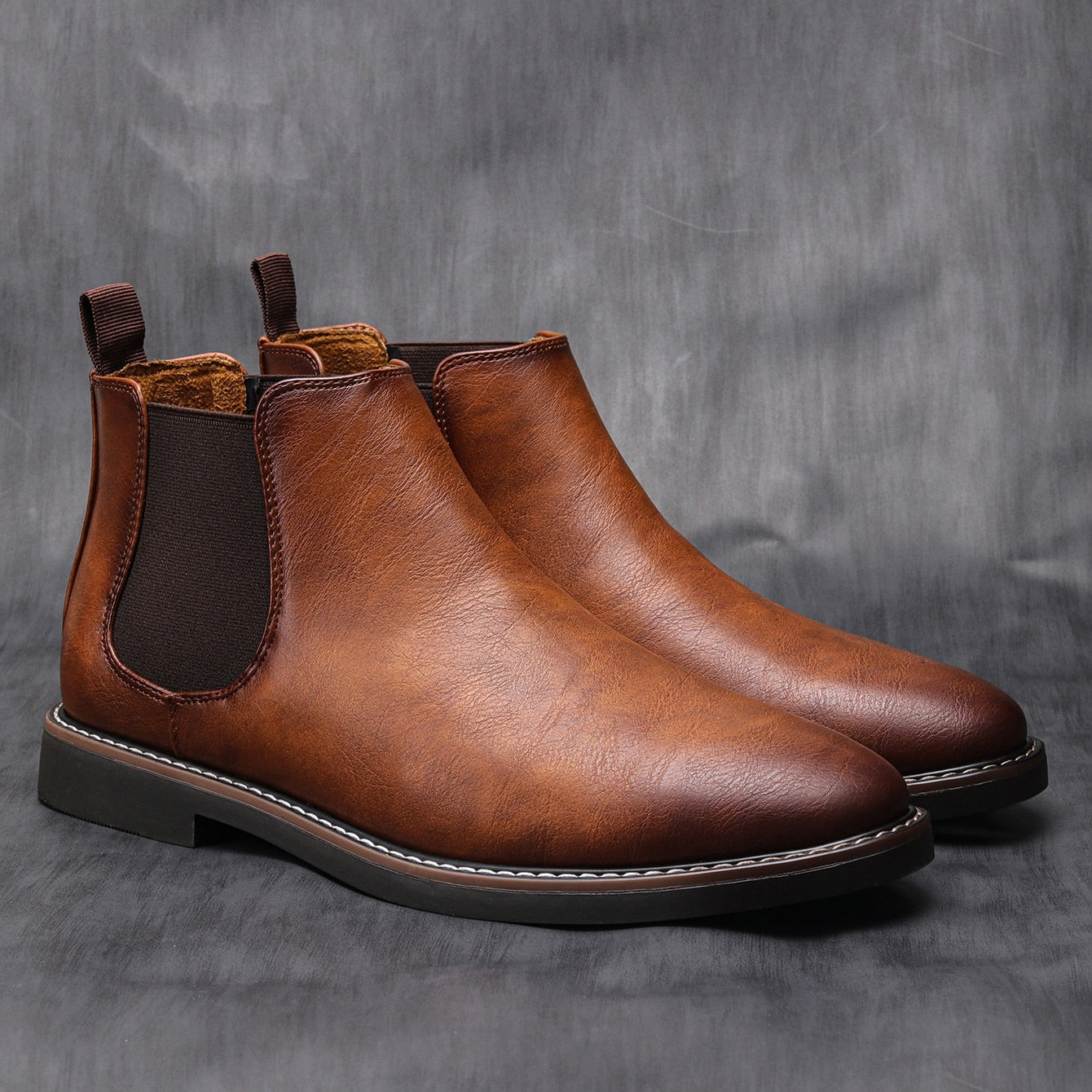 Herren Chelsea Boots in Braun mit bequemen elastischen Einsätzen - J&B - 1 - Atelier-Zofia