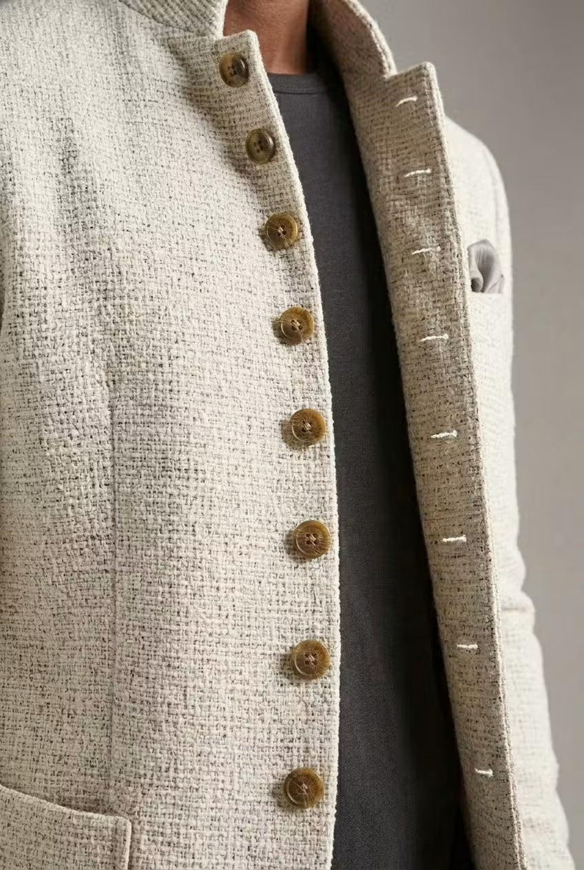 Stilvolle Herrenjacke mit Stehkragen und eleganten Knopfakzenten - J&B - 3 - Atelier-Zofia
