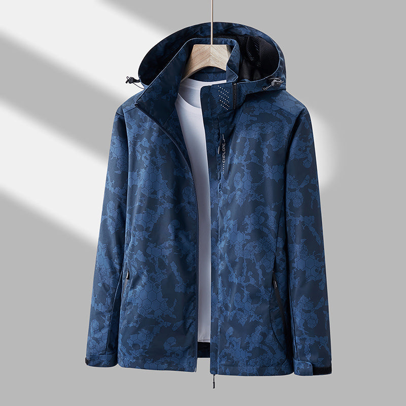 Damen Windjacke mit Kapuze und floralem Design - J&B - 5 - Atelier-Zofia