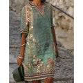 Sofia – Damen Kleid mit V-Ausschnitt und Muster