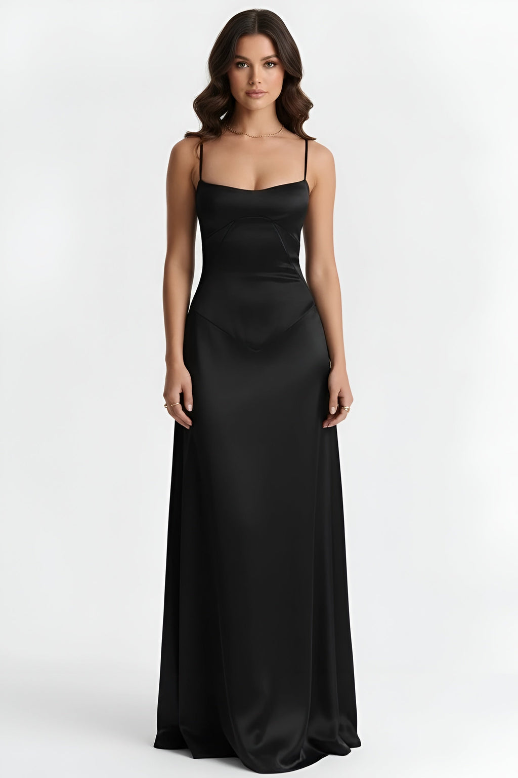 Lila – Elegant Fitted  Long Dress with Thin Straps for women - Image 7