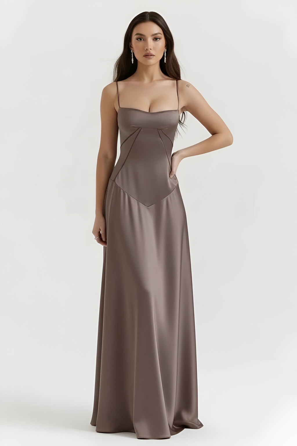 Lila – Elegant Fitted  Long Dress with Thin Straps for women - Image 6