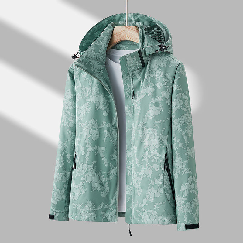 Damen Windjacke mit Kapuze und floralem Design - J&B - 4 - Atelier-Zofia