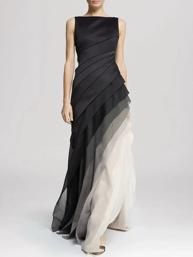 Anna – Luxurious Satin and Chiffon Dress - Image 1